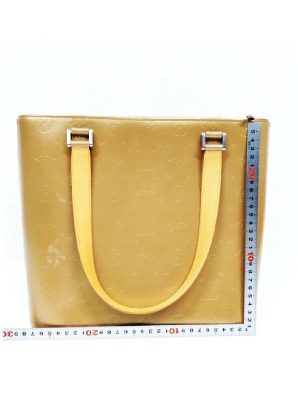 Authentic Louis Vuitton Stockton Monogram Mat Tote Bag Gold Leather Shoulder Bag